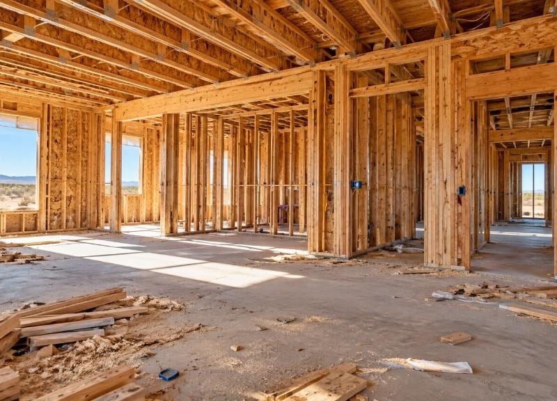 Residential framing and interior construction progress